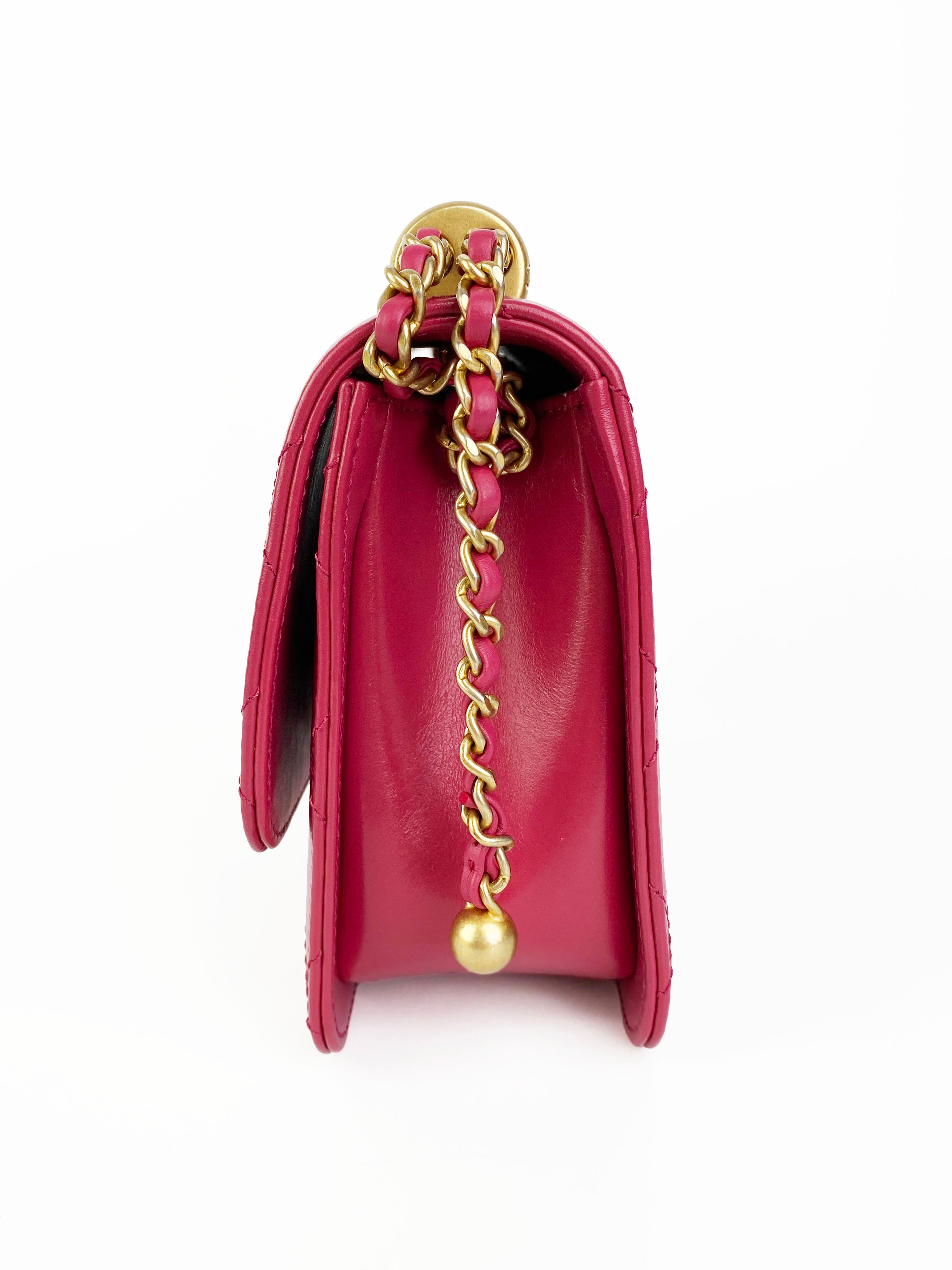 Chanel Small Deep Pink Flap Bag - Luxury Designer Crossbody Purse for Women | Perfect for Date Night, Parties & Special Occasions