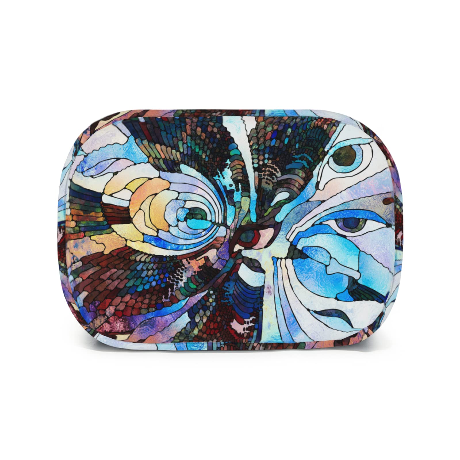 Stained Glass Fragment Illustration Lunch Tote Bag - Insulated Reusable Lunch Box with Front Pocket for Women & Men | Perfect for School, Work, Picnic & Daily Commute