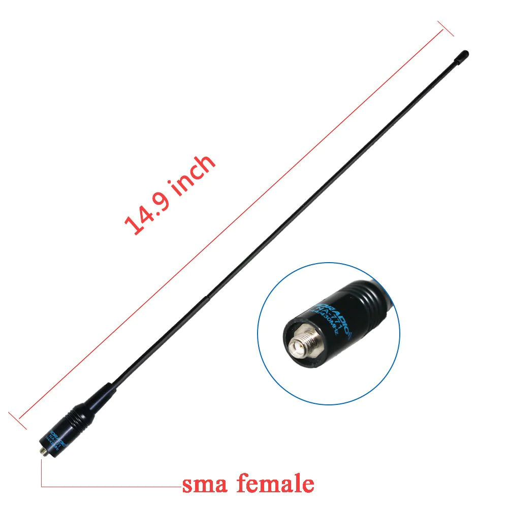 15.15 Inch Whip Antenna SMA Female Connector for Ham Radios, GMRS, Air Band - Perfect for Outdoor Adventures, Emergency Communication & Radio Enthusiasts