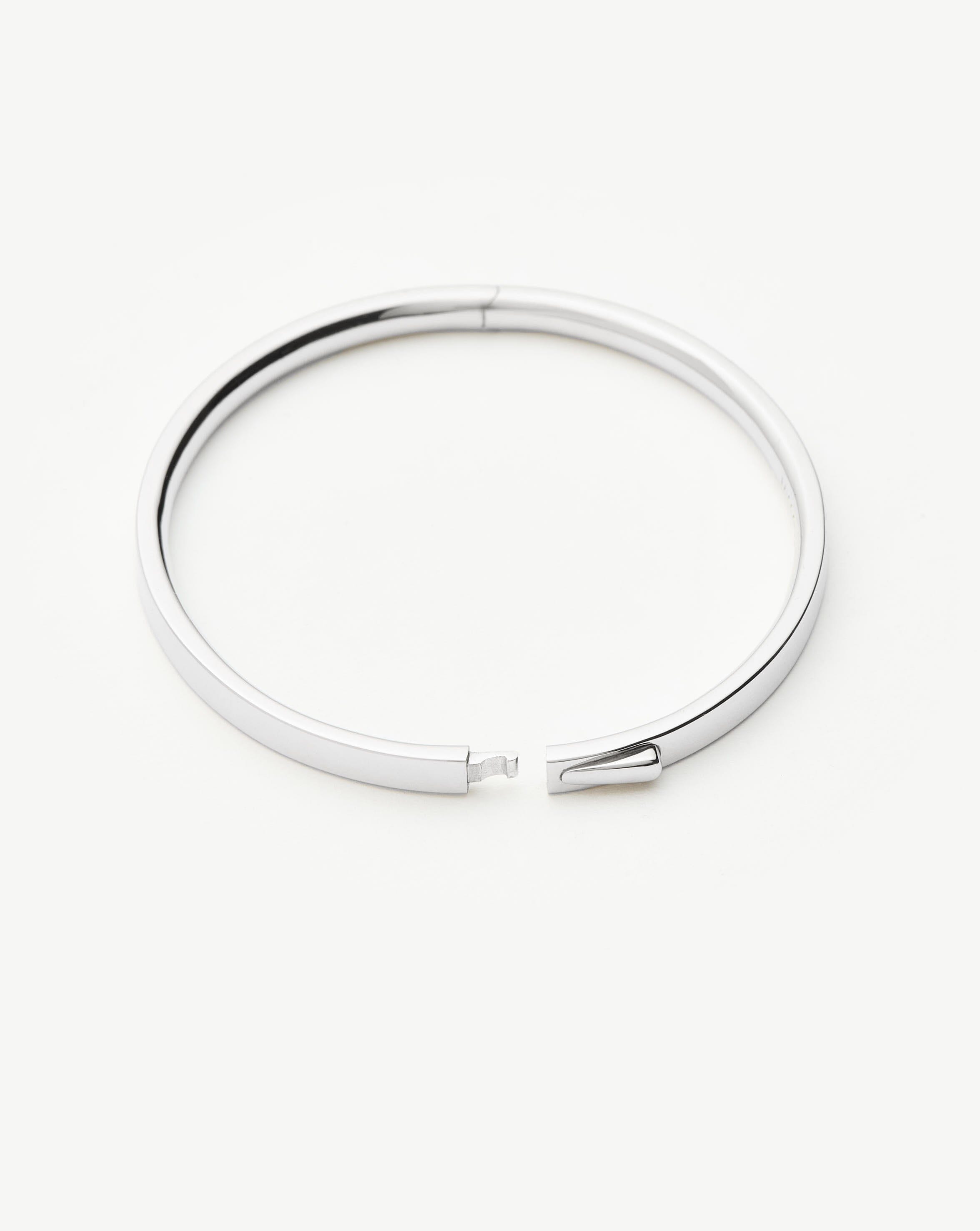 Classic Sterling Silver Hinged Bangle Bracelet for Women - Elegant Jewelry Gift for Birthday, Anniversary & Special Occasions