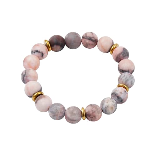 C-Pink Zebra Stone Bracelet