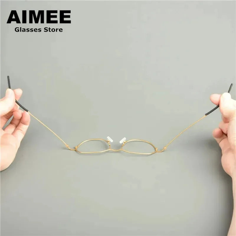 Stylish Unisex Full Rim Flat Top Round Titanium Eyeglasses Frame 942515 - Lightweight & Durable for Work, Reading & Everyday Wear