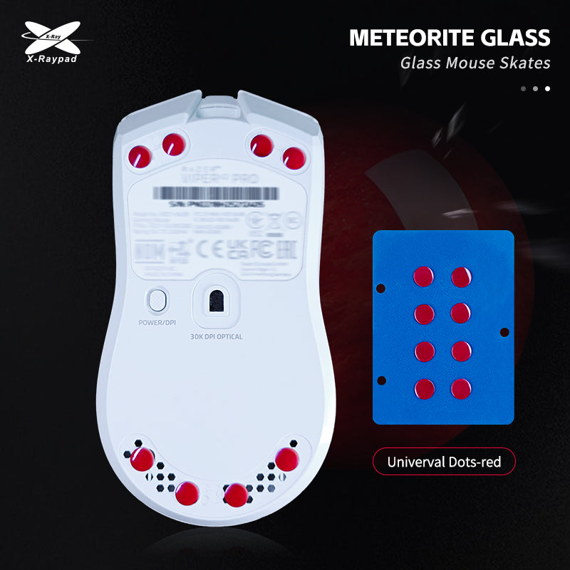X Raypad Meteorite Glass Mouse Skates - Universal Dots for Gaming Mice | Smooth Gliding Precision for Esports & FPS Gaming