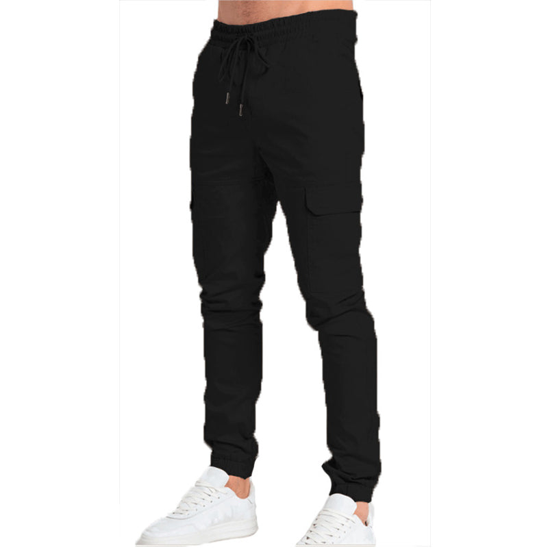 Slim Fit Men's Casual Solid Color Pants - Comfortable Stretch Trousers for Office, Travel & Everyday Wear | Breathable & Lightweight Men's Dress Pants