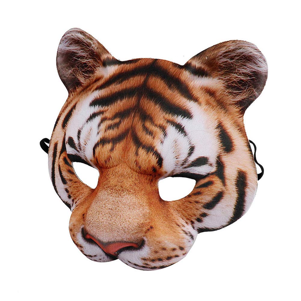 MANMAOHE Halloween Tiger Half Face Mask - Realistic Animal Costume Mask for Halloween, Carnival & Masquerade Parties | Perfect for Cosplay, Costume Events & Themed Celebrations