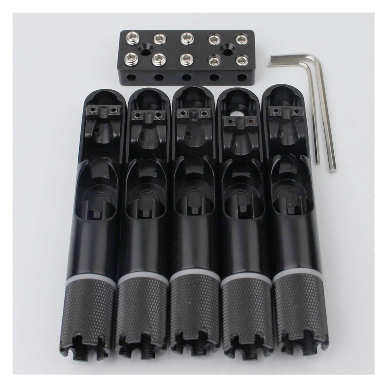 4/5 Pieces Single String Bass Bridge Headless Fixed Fanned Bridges for Electric Bass Guitar - Black Hardware Replacement Parts - Perfect for DIY Guitar Repair & Custom Builds