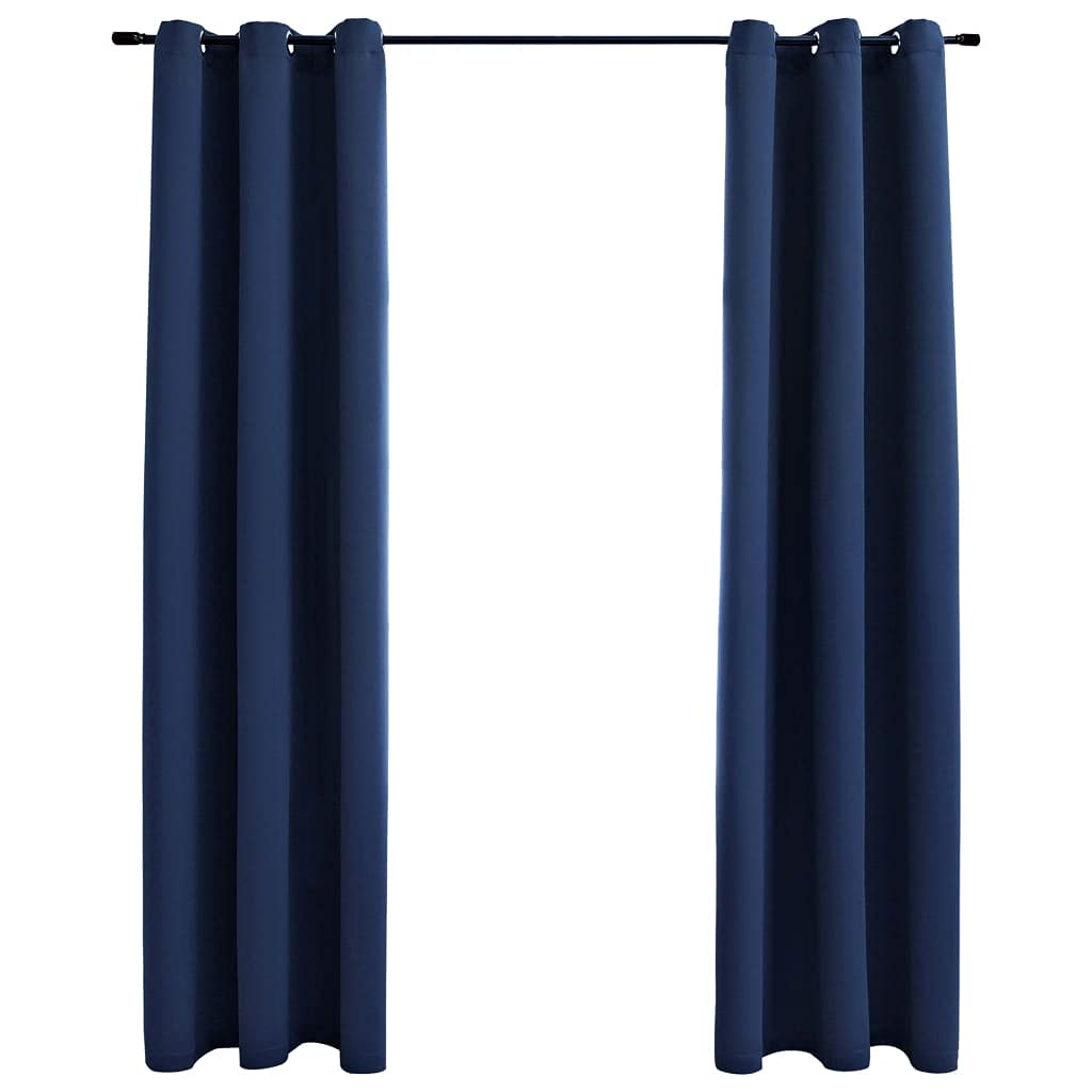 Blackout Curtains with Rings - 2 Panels Navy Blue 37x95 Inch Thermal Insulated Room Darkening Drapes for Bedroom, Living Room, Office & Nursery - Perfect for Light Blocking, Privacy & Noise Reduction