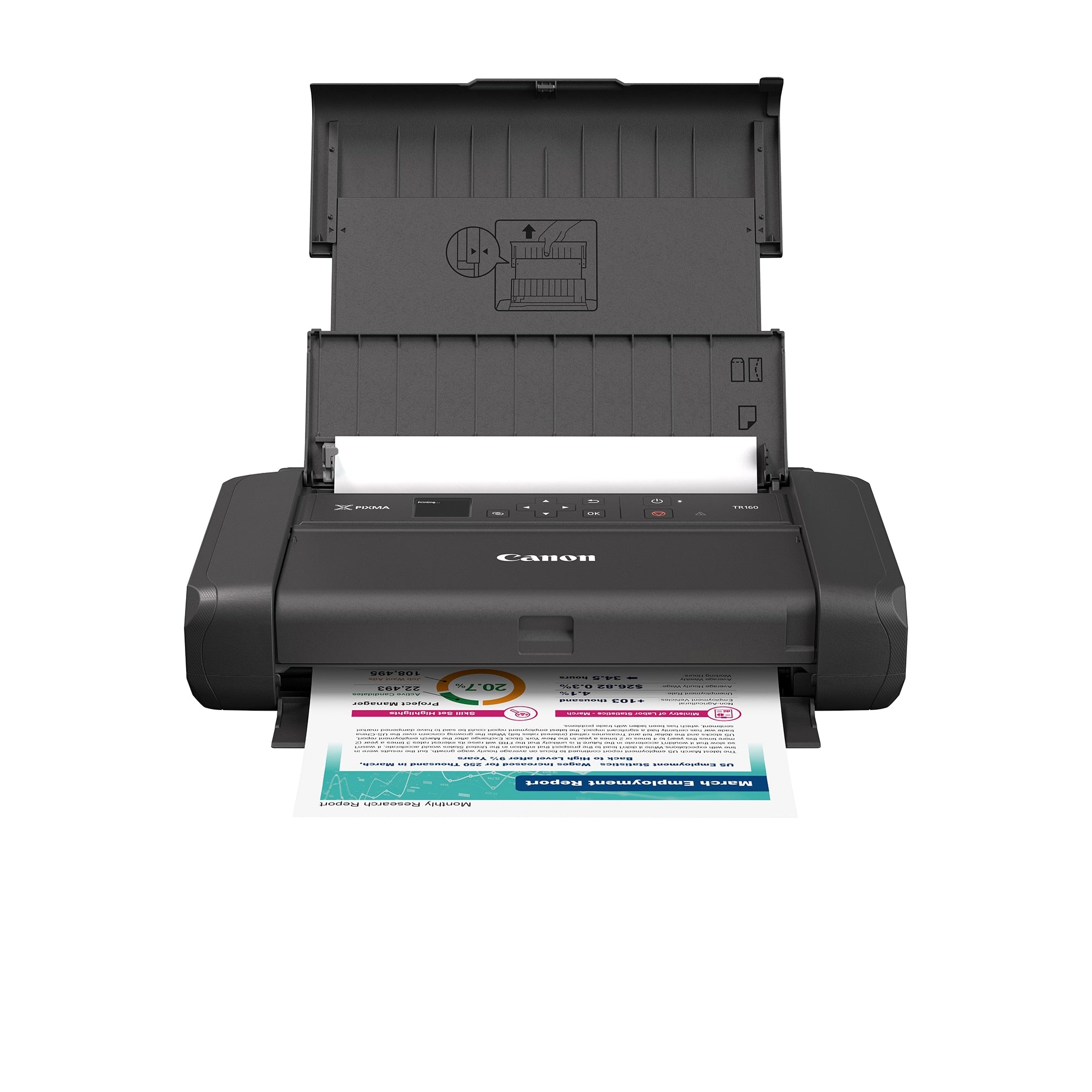Canon PIXMA TR160 A4 Portable Photo Printer - Wireless, Compact & Lightweight for Travel, Home & Office Use