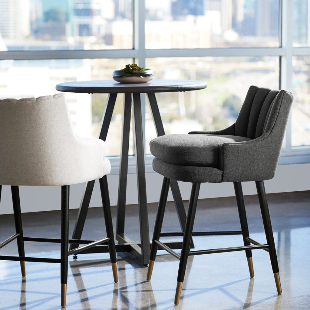 Cyan Design 10785 Tesoro Counter Stool - Charcoal Grey Medium Height Bar Stool for Kitchen Island, Breakfast Nook & Home Decor