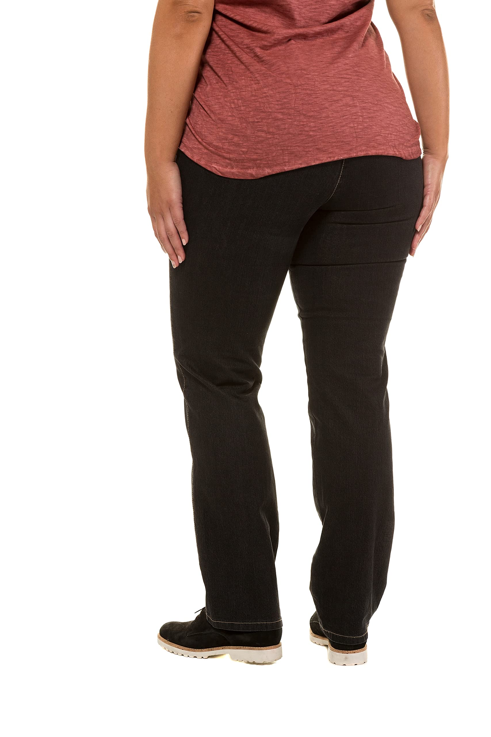 Ulla Popken Women's Plus Size Slim Fit Stretch Denim Jeans - Black, Size 32 (629392-11) | Comfortable & Stylish for Casual Wear, Office & Everyday Outfits
