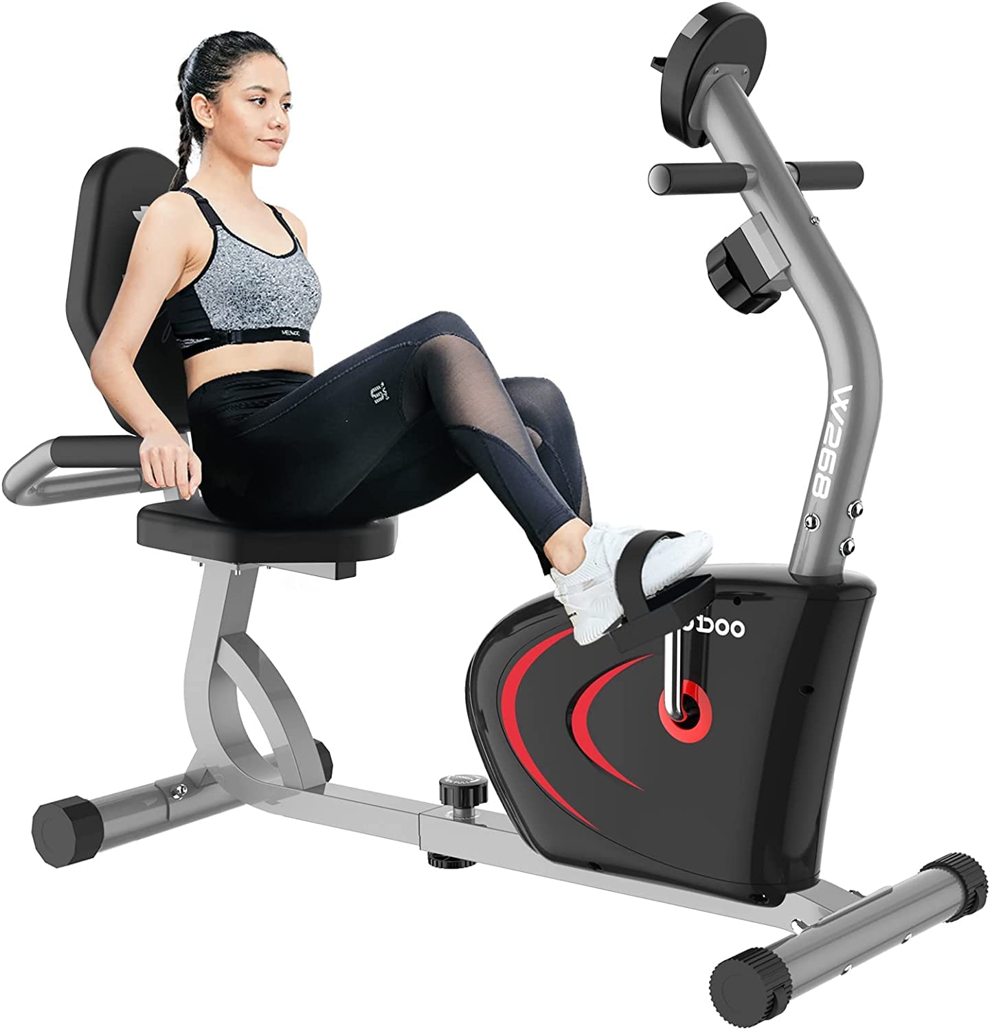 Cycool Magnetic Recumbent Exercise Bike - Adjustable Resistance Indoor Cycling Bike with LCD Display for Home Cardio Workout | Perfect for Low-Impact Training, Physical Therapy & Senior Fitness