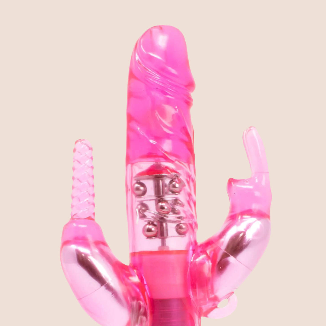 Pipedream Total Ecstasy Triple Stimulator - Vibrating Clitoral & Anal Stimulator with Rotating Bead Shaft | G-Spot & Dual Pleasure for Women & Couples | Perfect for Solo Play & Spicing Up Relationships