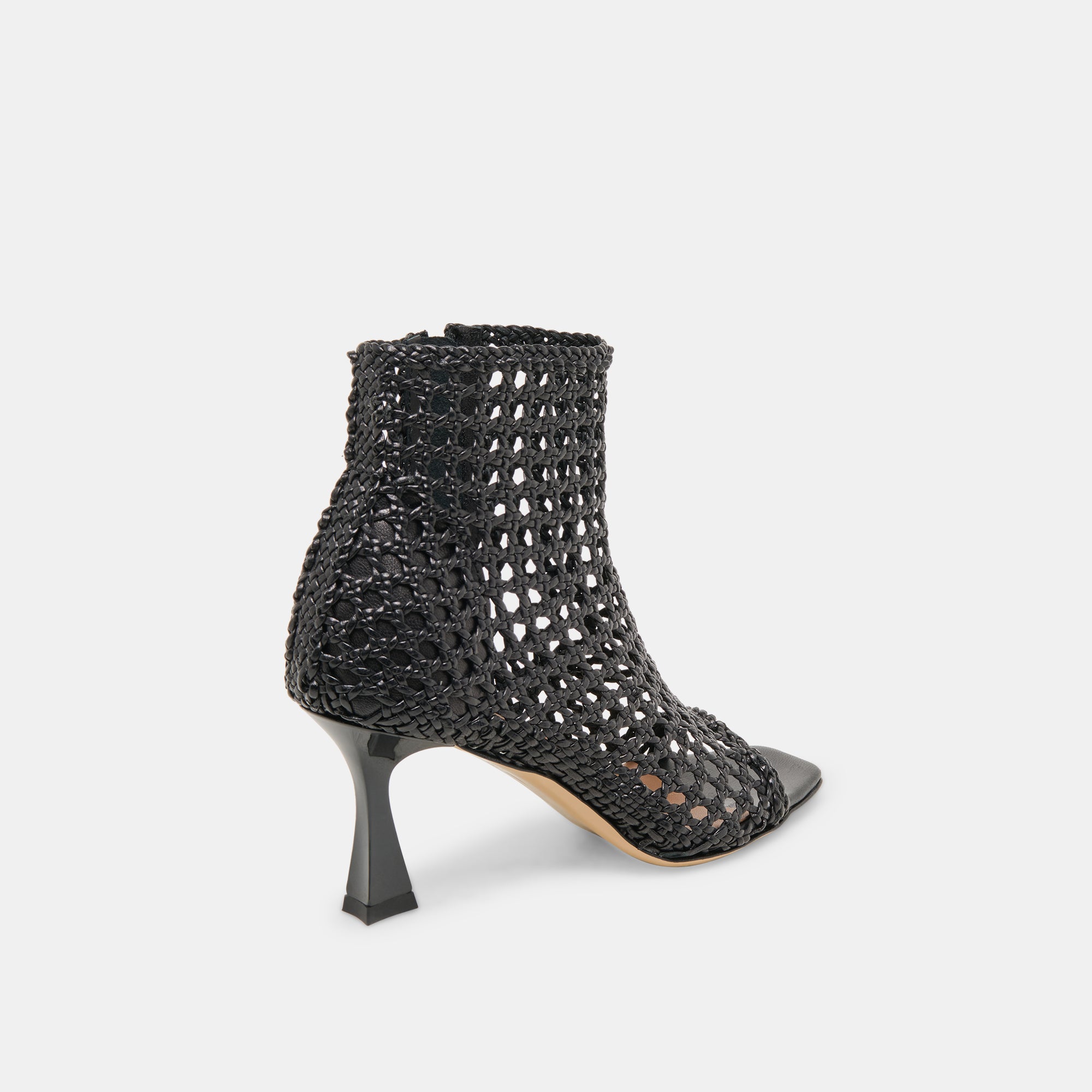 QUIN Black Woven Leather Heels for Women - Comfortable High Heel Pumps for Office, Party & Evening Wear