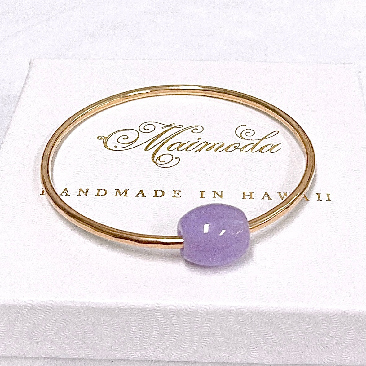 KEIKE Lavender Jade Bead Bangle Bracelet (B551) - Elegant Handmade Jewelry for Women, Perfect for Weddings, Parties & Gifts