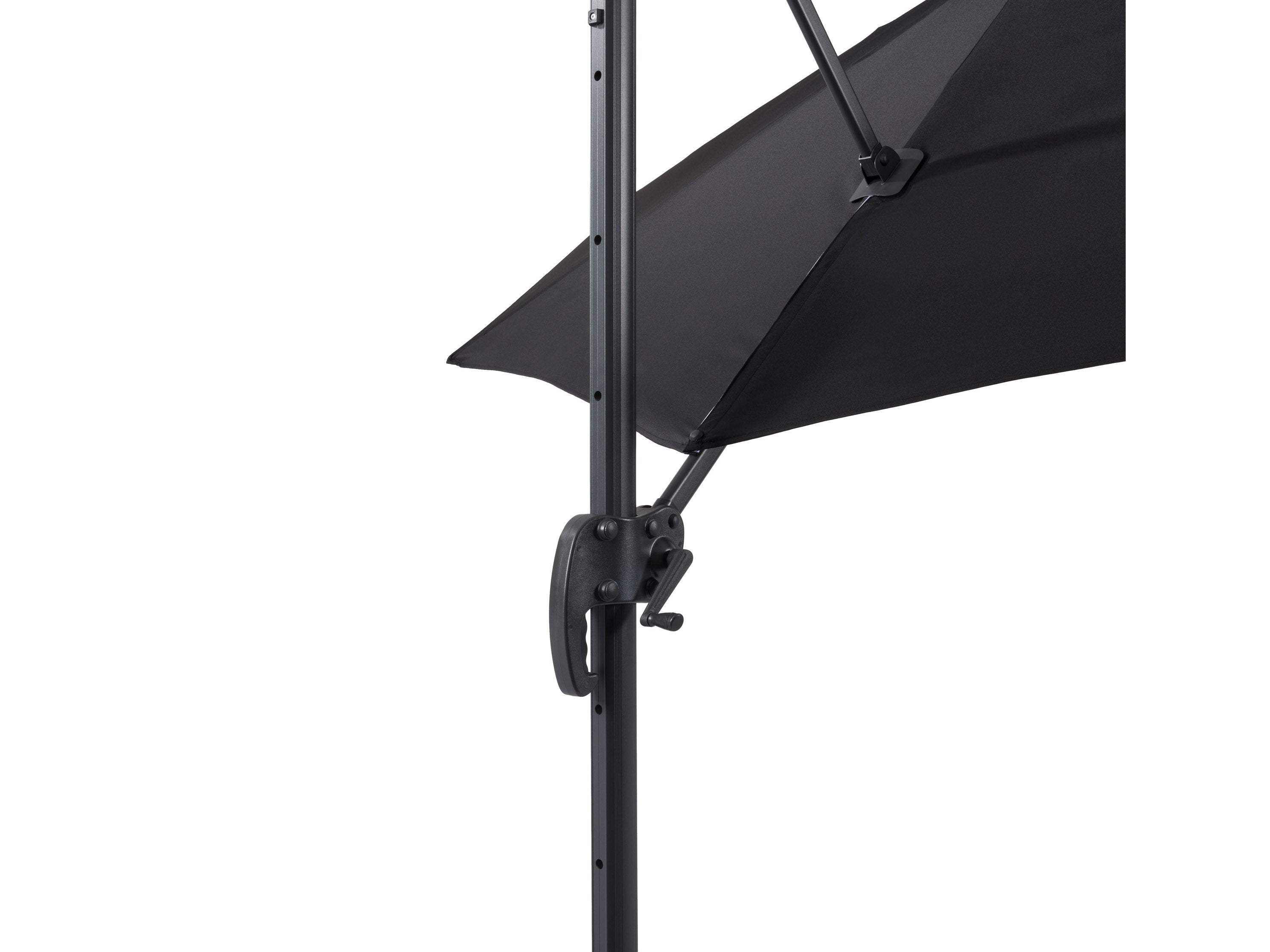 9.5ft Offset Patio Umbrella with 360 Degree Rotation - Durable Outdoor Cantilever Umbrella in Black for Poolside, Garden, and Backyard Relaxation
