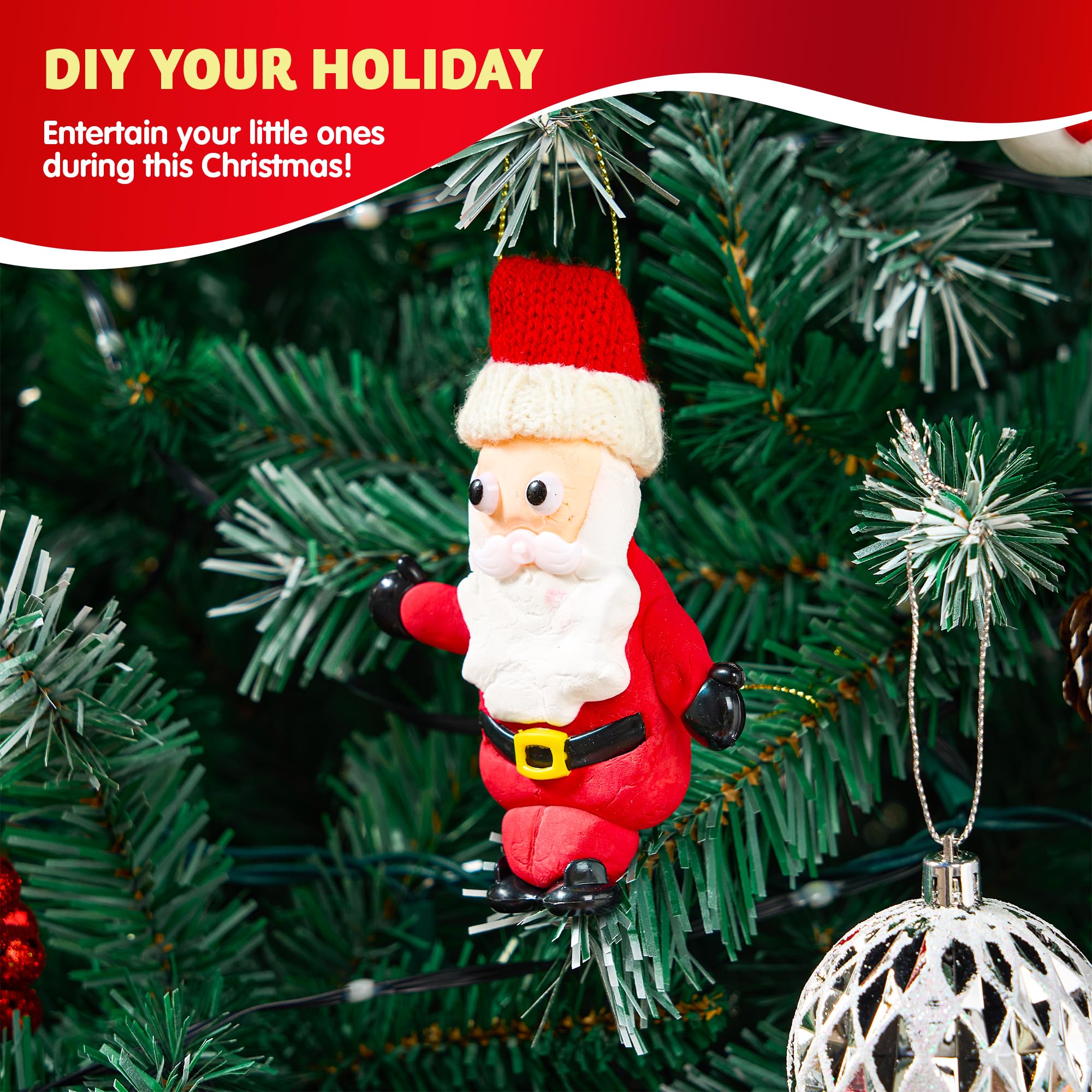 JOYIN Christmas Craft Kit - Build Your Own Snowman, Santa Claus & Gingerbread Man | 3-Pack DIY Arts and Crafts for Kids | Xmas Party Favors, Stocking Stuffers & Holiday Classroom Activities