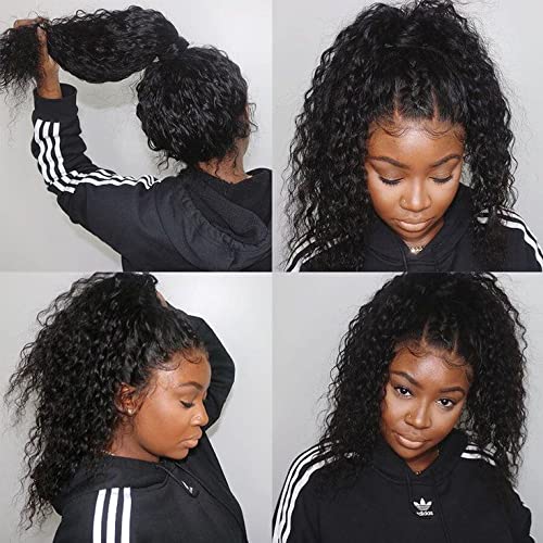 360 Lace Front Wigs Human Hair - Pre Plucked Exotic Kinky Curly Wig with 180% Density | Real Virgin Soft Brazilian Hair for Black Women | 18 Inch Natural Look | Perfect for Daily Wear, Parties & Special Occasions