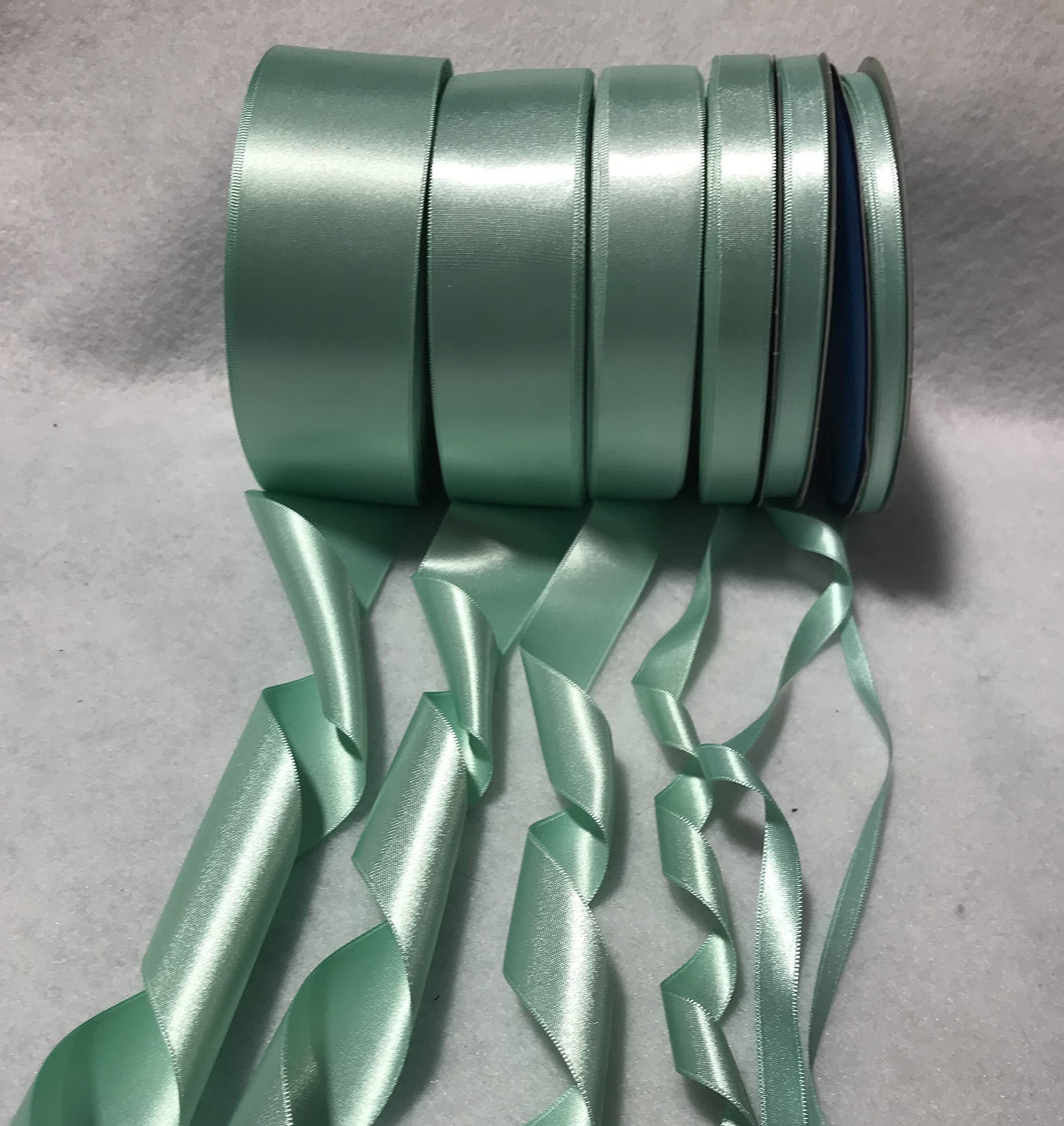 Premium Mint Green Double Sided Satin Ribbon - 3 Yards (6 Width Options) - French Made - Perfect for Gift Wrapping, Wedding Decor & DIY Crafts