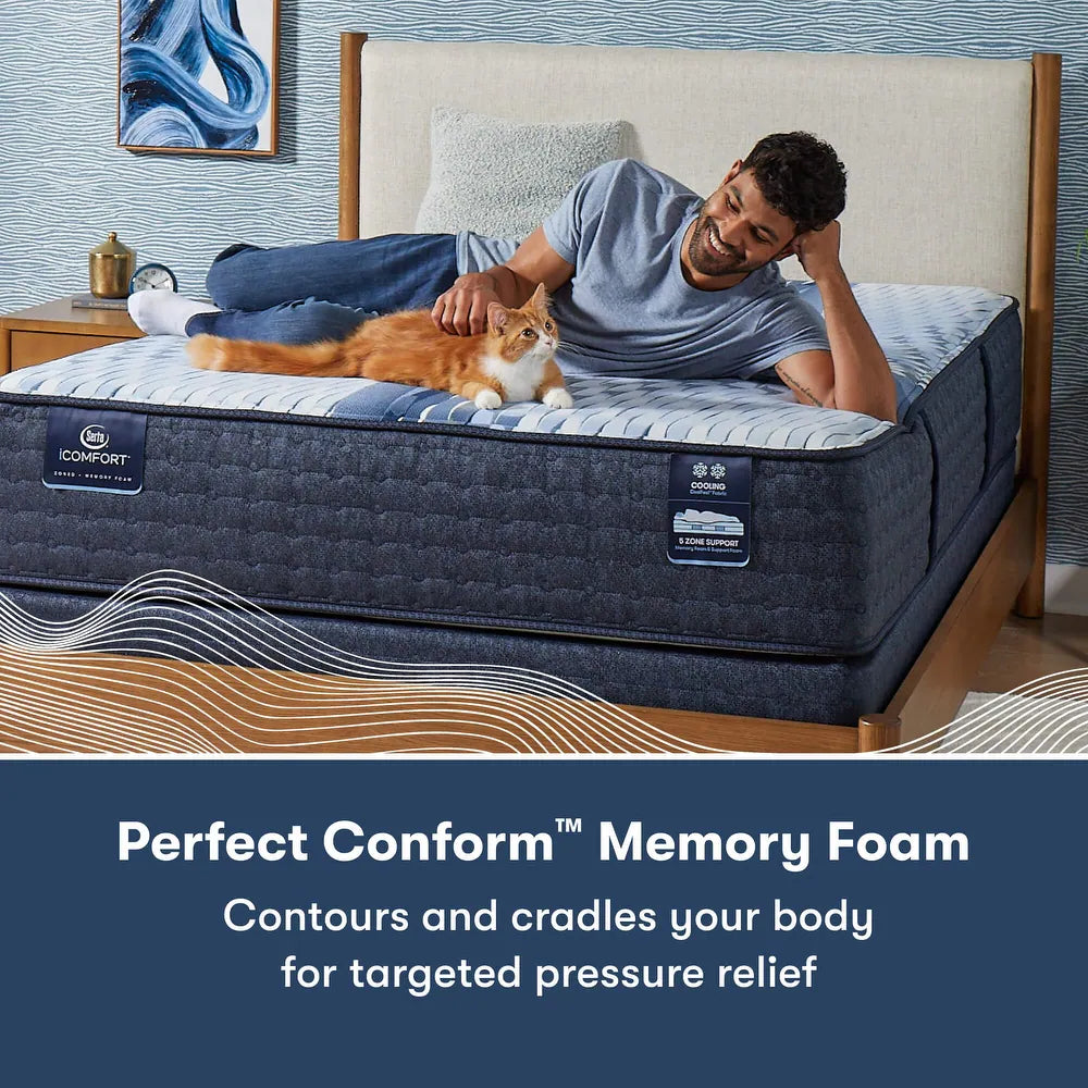 iComfort Aveda Medium Firm Mattress - Queen Size Memory Foam Bed for Back Pain Relief & Pressure Relief - Perfect for Side Sleepers, Couples & Hot Sleepers