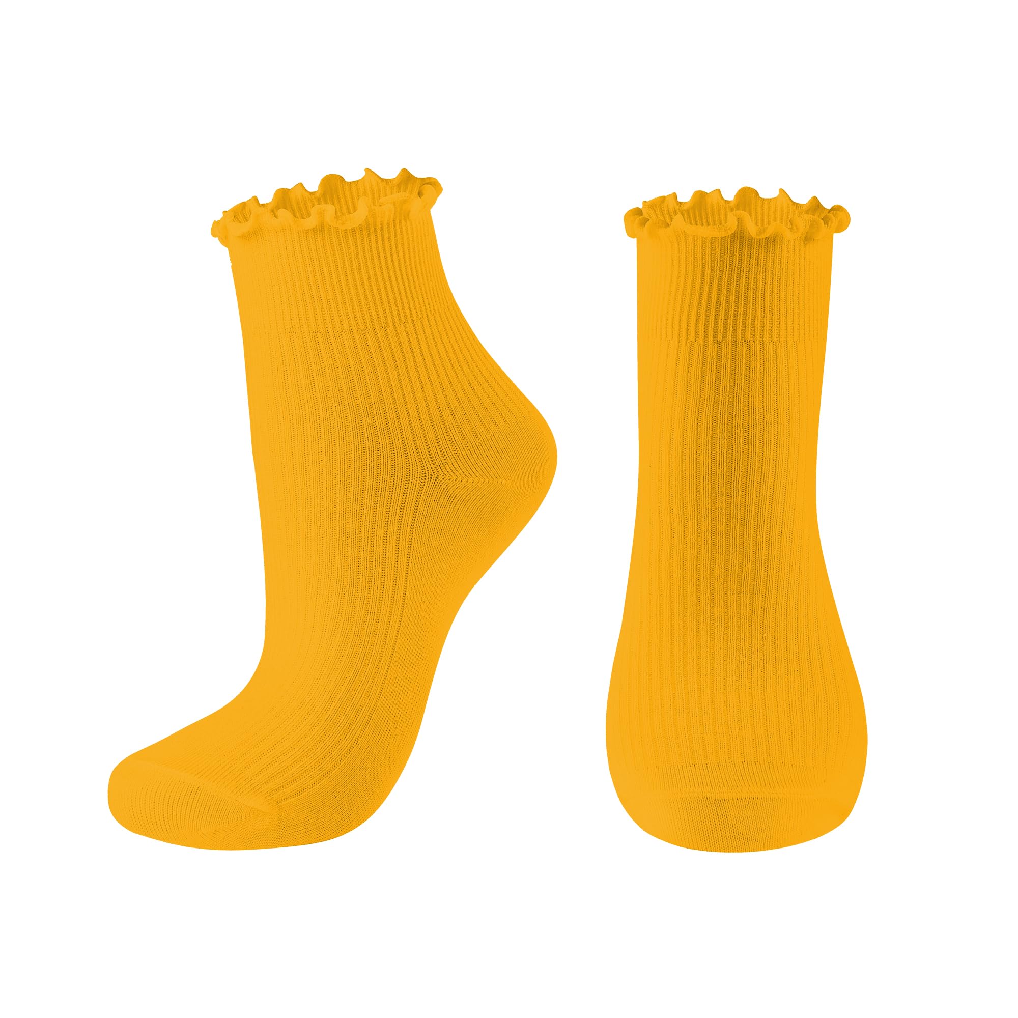 Women's Ruffle Lettuce Ankle Socks - Soft Cotton Crew Socks for Casual & Athletic Wear