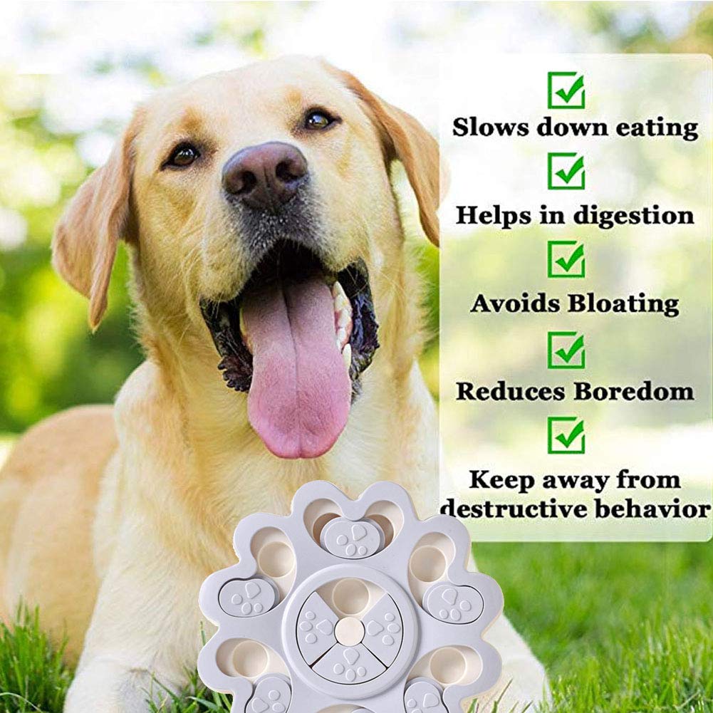 Interactive Dog Puzzle Toy for Treat Dispensing - Pet Intelligence Training Feeder for Mental Stimulation - Improve Your Dog's IQ with This Gray Treat Dispenser - Perfect for Boredom Relief & Training Sessions at Home