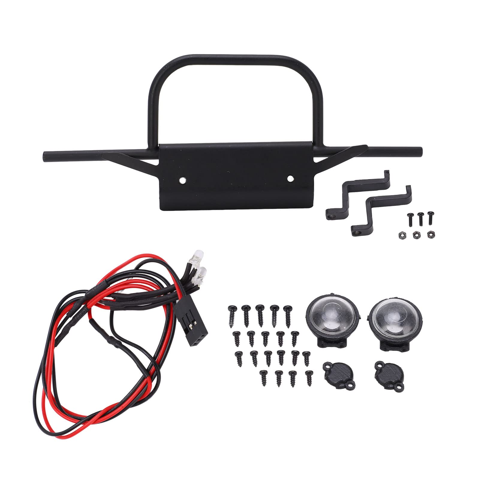 Upgrade RC Metal Front Bumper with LED Headlights for MN D90 1:12 Scale RC Car - Heavy Duty Off-Road Accessory (R788C) | Perfect for Crawling, Trail Adventures & RC Car Enthusiasts