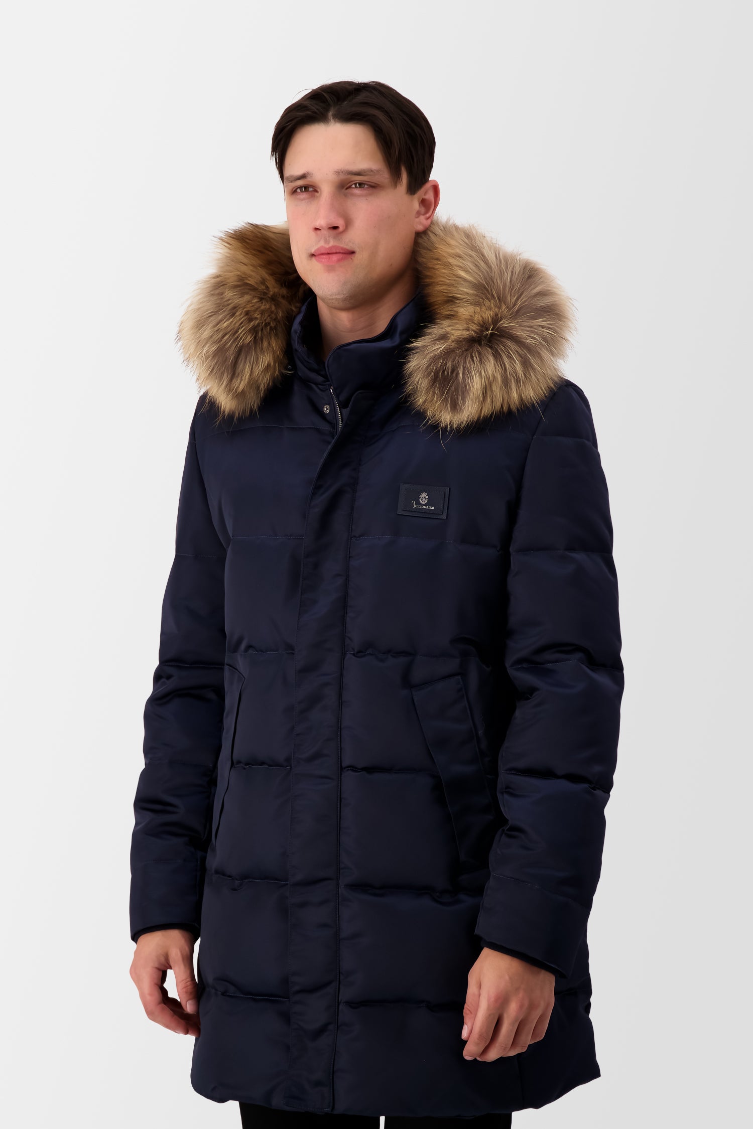 Billionaire Dark Blue Long Down Jacket for Women - Ultra Warm Winter Coat with Hood, Waterproof & Windproof - Perfect for Skiing, Snowboarding & Cold Weather Outdoors