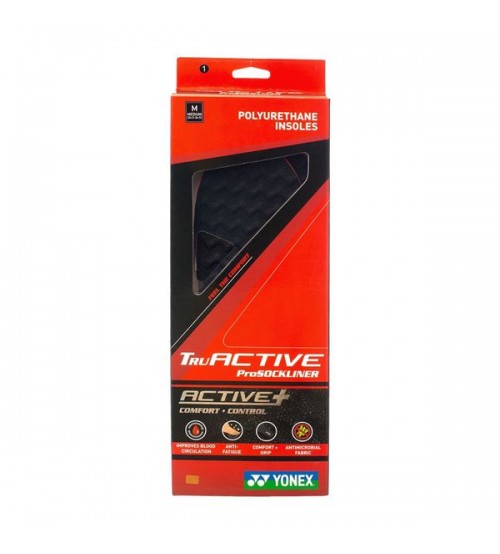 Yonex SRI 01M TruActive ProSockliner Insoles - Red/Black - Premium Cushioning & Support for Tennis, Badminton & Running Shoes - Ideal for Athletes & Active Lifestyles