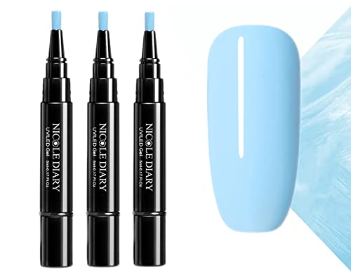 3-in-1 Soak Off Gel Nail Polish Pens Set - 3 Colors No Base/Top Coat Needed, DIY Nail Art Kit with LED Lamp Compatibility for Home Salon & Party Nail Decoration (3x5ml) - Perfect for Manicures, Pedicures, and Creative Nail Designs