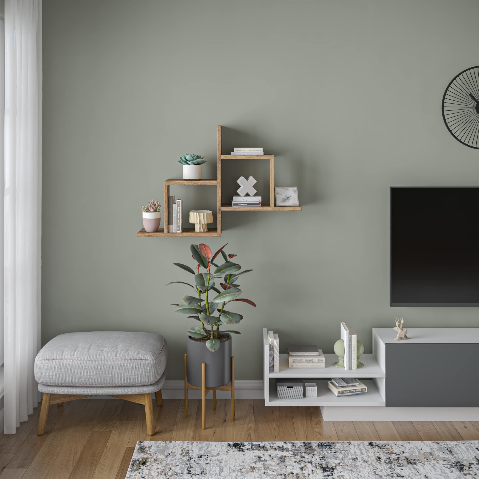 Modern Walnut Wall Shelf 22.83