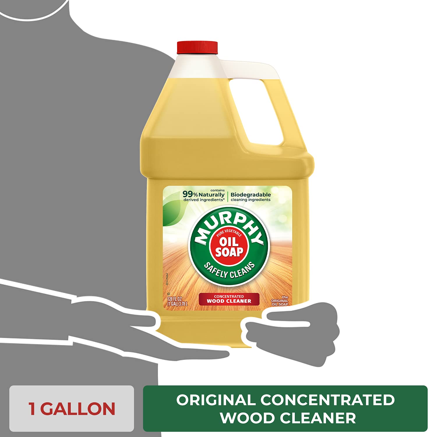 Murphy 70481465315 Original Concentrated Oil Soap Wood Cleaner – Multi-Use Floor & Surface Cleaner for Hardwood, Laminate & Finished Wood (128 Fl Oz) – Perfect for Kitchen Floors, Furniture & Wooden Decks