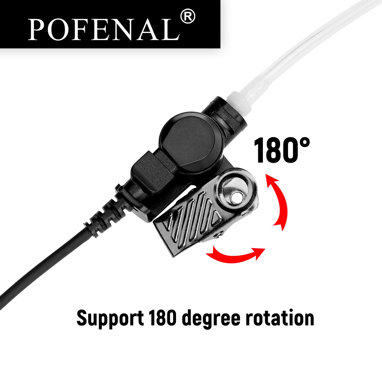 Professional Walkie Talkie Earpiece Headset - Clear Acoustic Tube with Retaining Clip & Medium Earmold (3.5mm Jack, 1 Pack) for Security, Construction, and Event Staff Communication