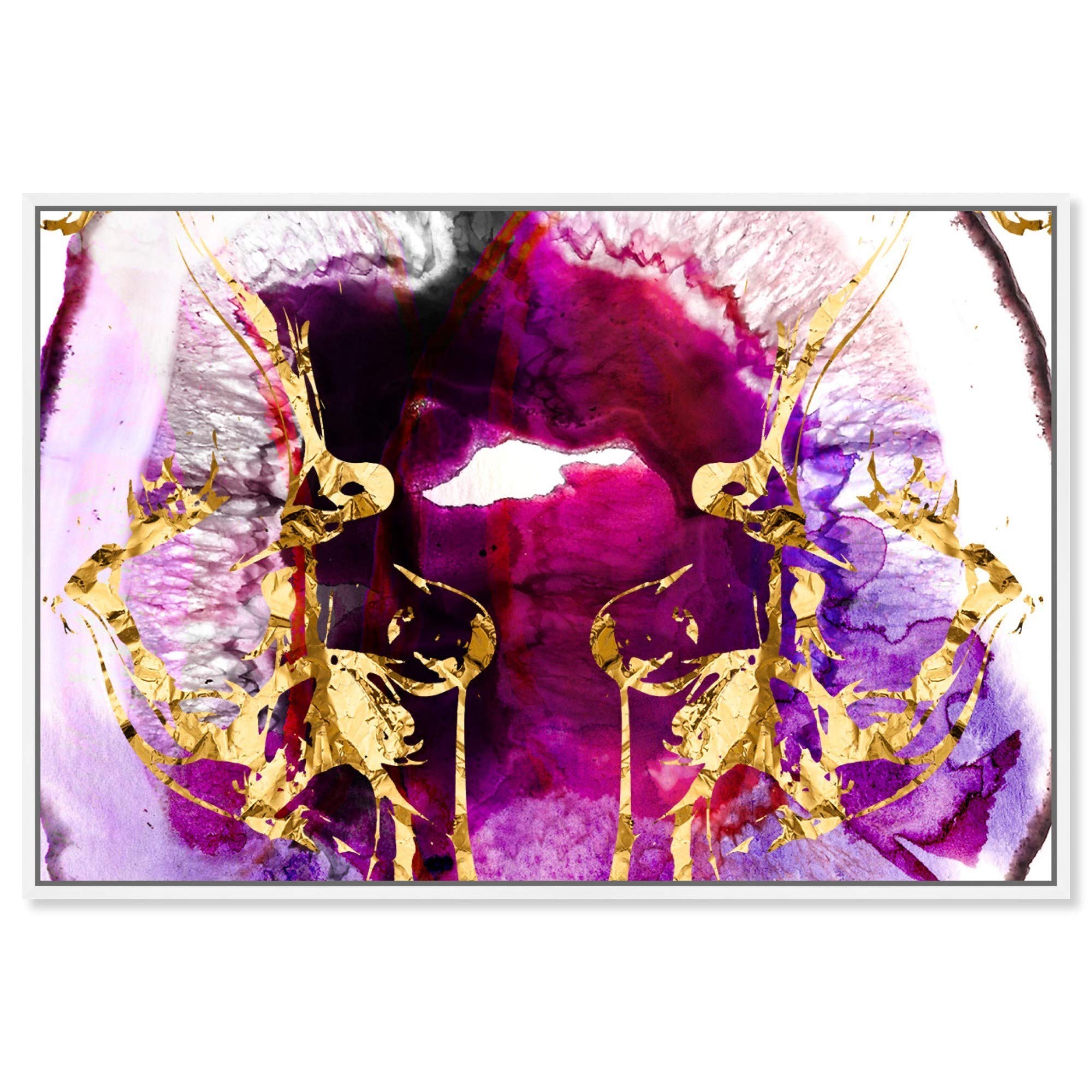 Oliver Gal Artist Co. Abstract Framed Wall Art - 'Smoking Agate' Pink & Purple Canvas Print - 24x16 Inches - Modern Home Decor for Living Room, Bedroom & Office