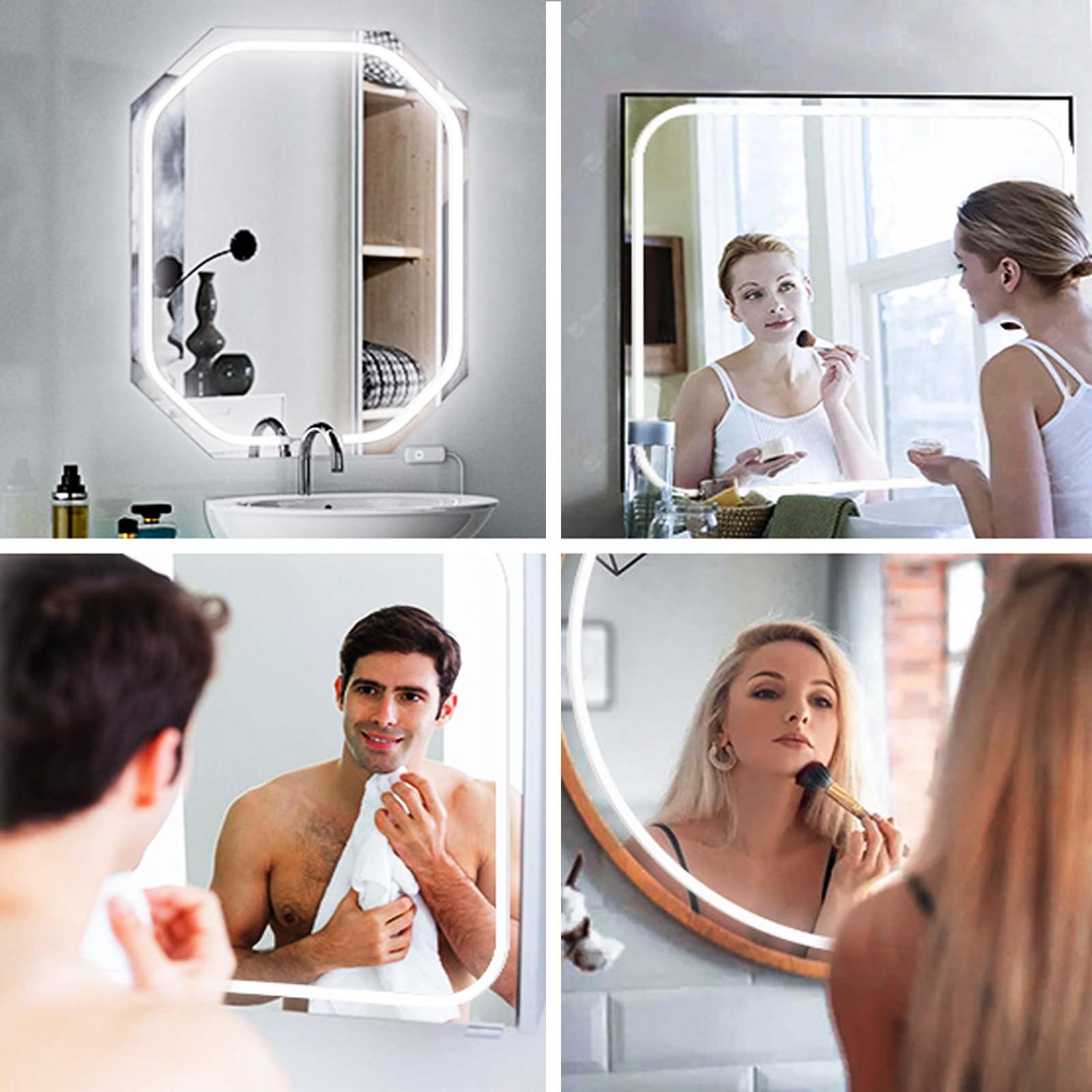 MY BEAUTY LIGHT LED Vanity Mirror Lights Strip - 6000K Daylight White Dimmable Makeup Light (6.56FT) - ELT Approved 24V Stick-On Mirror Lighting for Professional Makeup & Beauty Salon Use