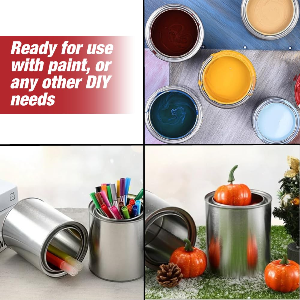 LAUCO 16oz Empty Metal Paint Cans with Lids - Pack of 50 for DIY, Storage & Professional Use - Ideal for Paint Mixing, Craft Projects & Home Organization