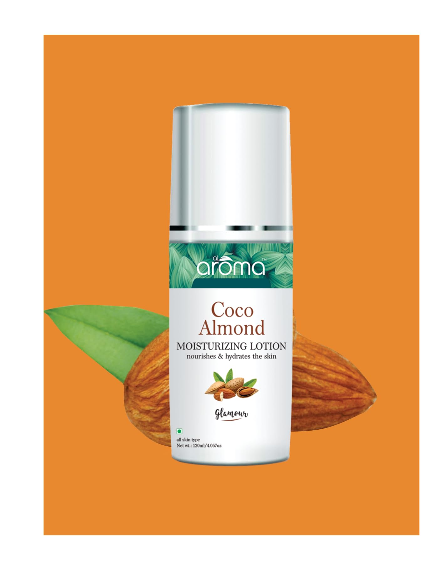 Alaroma Leafs Coco Almond Moisturizing Lotion - 120ML Deep Hydration for Dry Skin | All Day Moisture & Nourishment | Natural Body Lotion for Smooth & Soft Skin | Perfect for Daily Use, After Shower & Winter Care