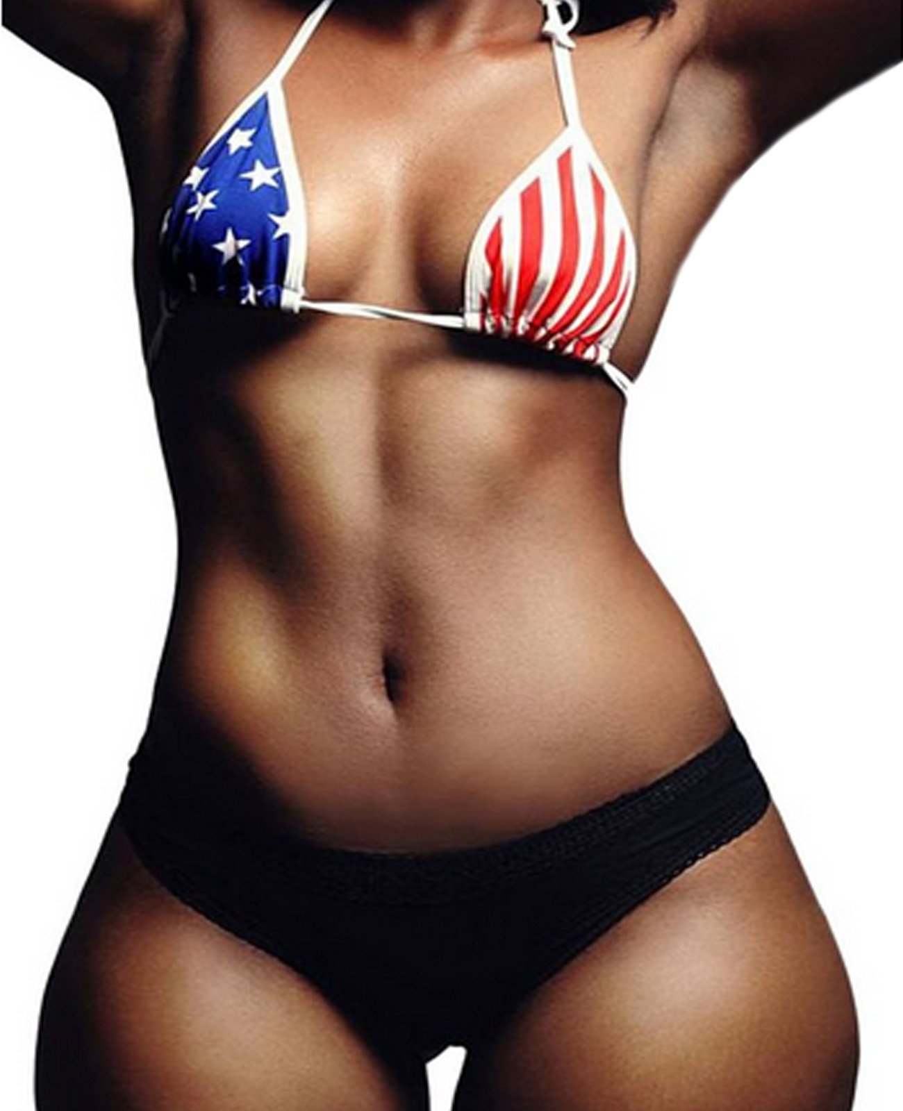 Sexy Women's Bikini Set - Halter Padded Swimsuit with American Flag Design | Perfect for Beach, Pool Party & Summer Vacation