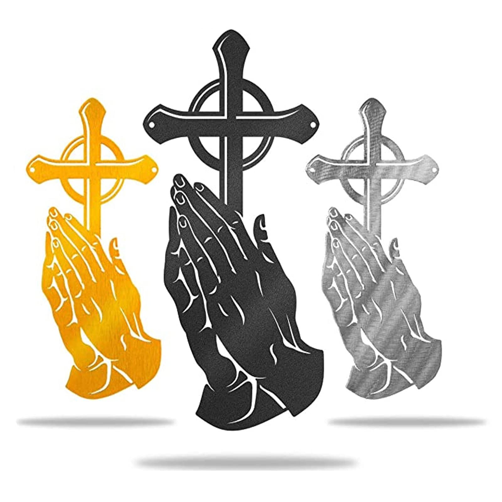 Peaceful Praying Hands Wall Decal - PVC Religious Sticker for Home & Living Room Decor - Perfect for Bedroom, Prayer Room & Meditation Space