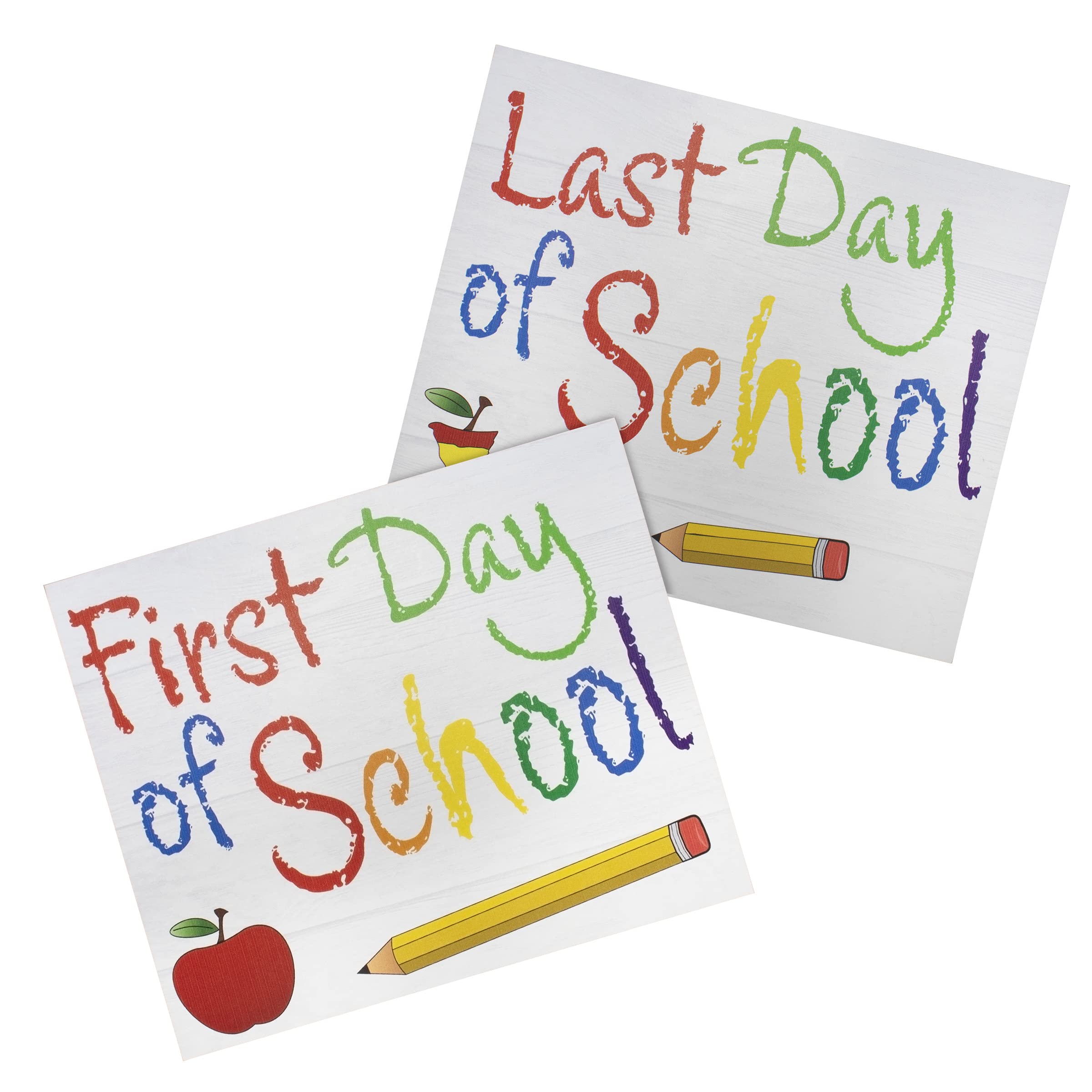 JennyGems First Day & Last Day of School Sign - Reversible Photo Prop for Students - USA Made - Perfect for Back to School Photos & Yearly Milestones