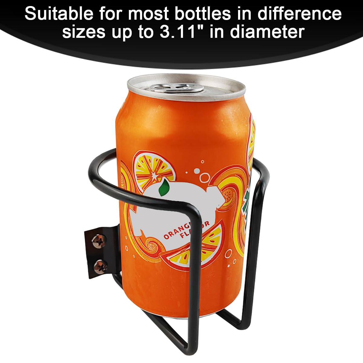 TIHOOD 2-Pack Stainless Steel Universal Cup Holder - Black Coated Boat Drink Holder for Marine, Truck, RV, Tractor & Outdoor Swing - Perfect for Boating, Camping, Tailgating & Outdoor Adventures