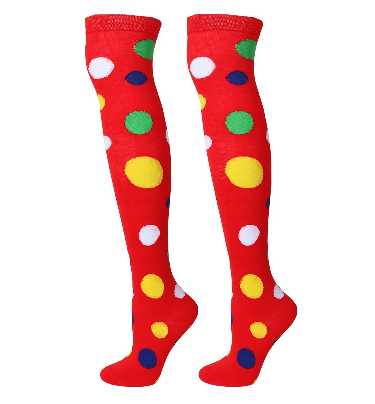 HYTENSUN Women's Polka Dot Thigh High Socks - Extra Long Over The Knee Stockings for Fashion, Cosplay & Winter Warmth