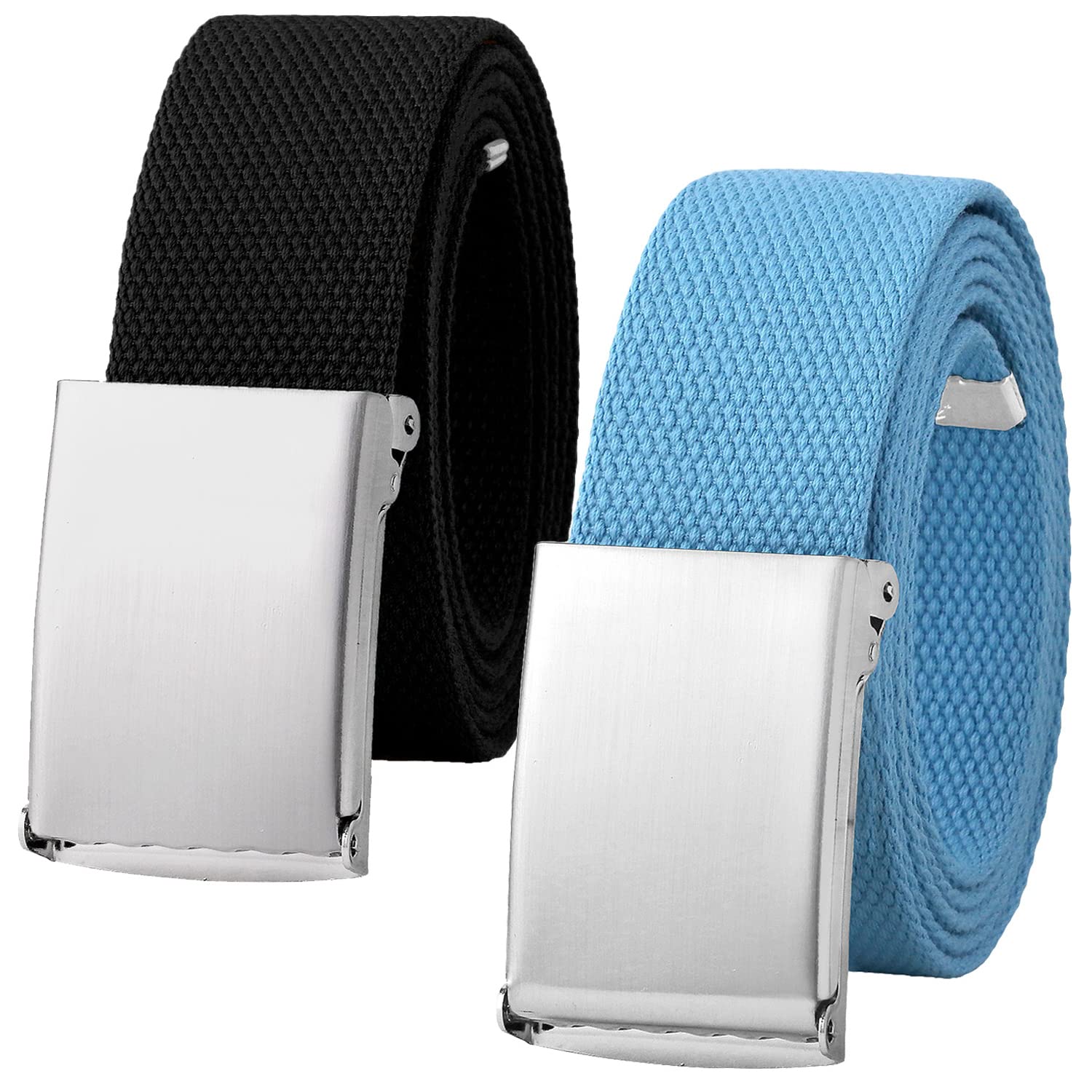 Falari Adjustable Canvas Web Belt for Men & Women - Flip Top Buckle Golf Belt - Cut to Fit - Casual & Sporty Style for Golf, Hiking, Work & Everyday Wear