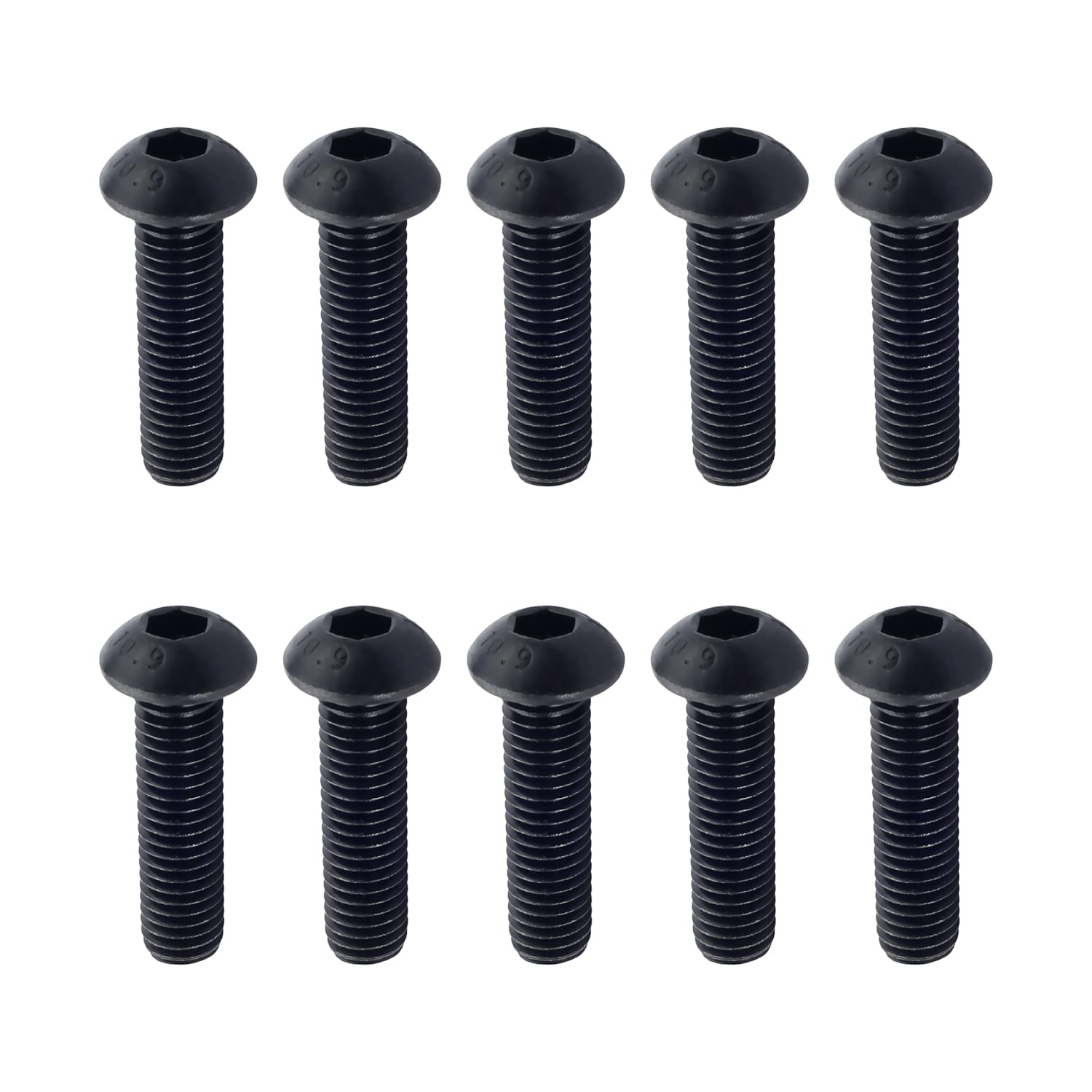 50Pcs M8x30mm Hex Socket Head Screws - Black Carbon Steel Fasteners for Furniture Assembly