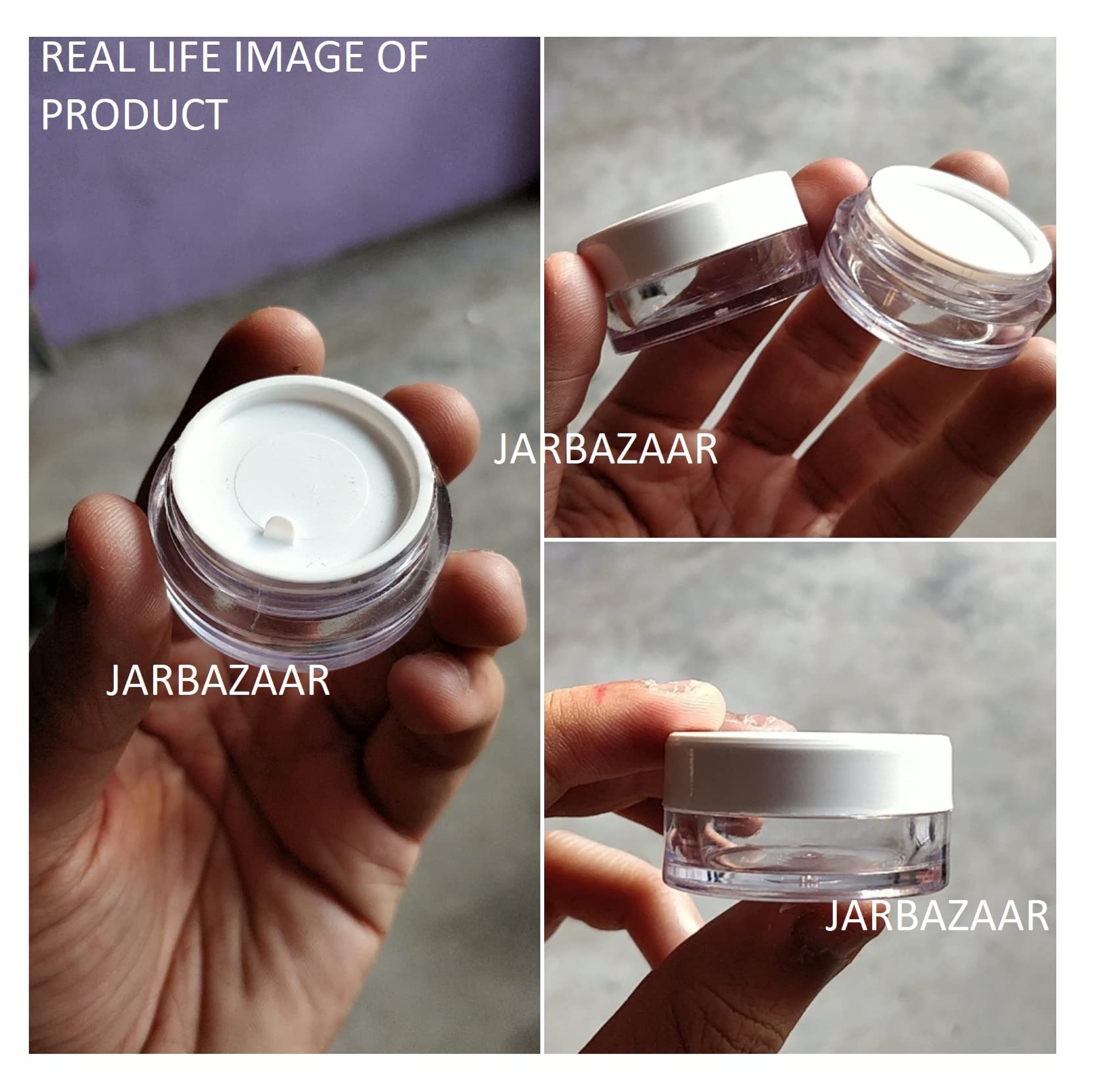 JARBAZAAR 8 Gram Empty Cosmetic Containers (6-Pack) - Leak-Proof Travel Jars for DIY Lip Balm, Lip Scrub & Body Butter - BPA-Free Mini Jars with Inner Lids - Perfect for Homemade Skincare & On-the-Go Beauty Products