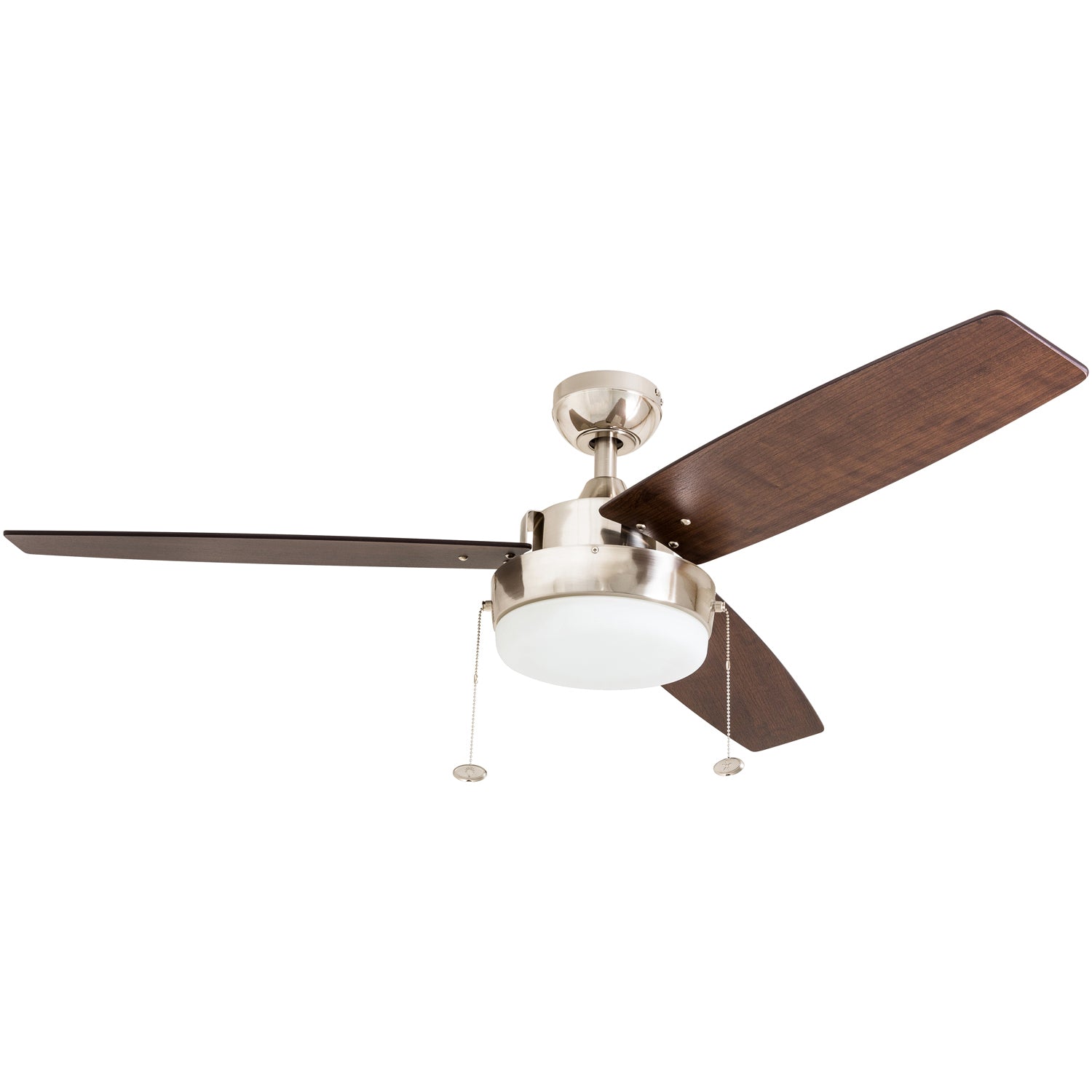 52 Inch Statham Brushed Nickel Ceiling Fan with Pull Chain - Perfect for Living Room, Bedroom, and Office Cooling & Air Circulation