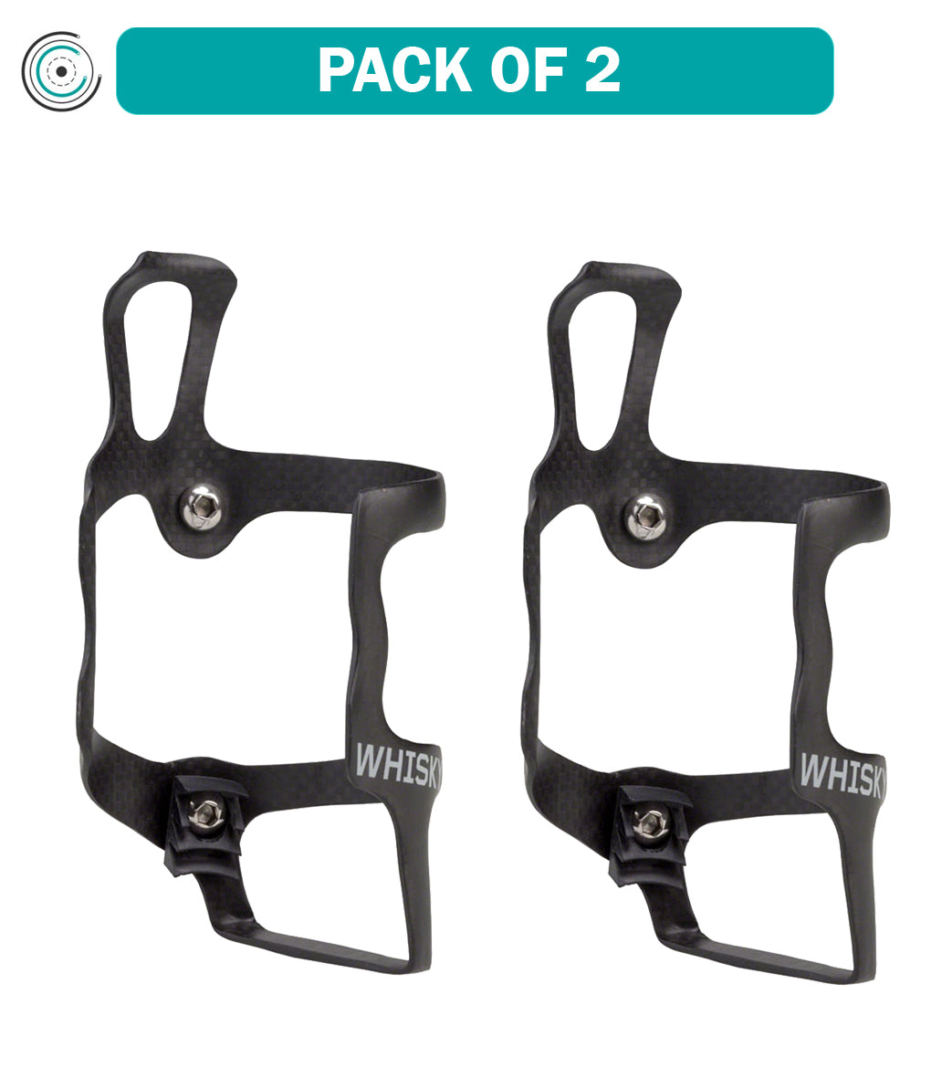 2 Pack WHISKY No.9 SEL Carbon Fiber Water Bottle Cage - Left Side Entry, Matte Black | Lightweight Bicycle Accessories for Road & Mountain Bikes | Perfect for Cycling, Commuting & Outdoor Adventures