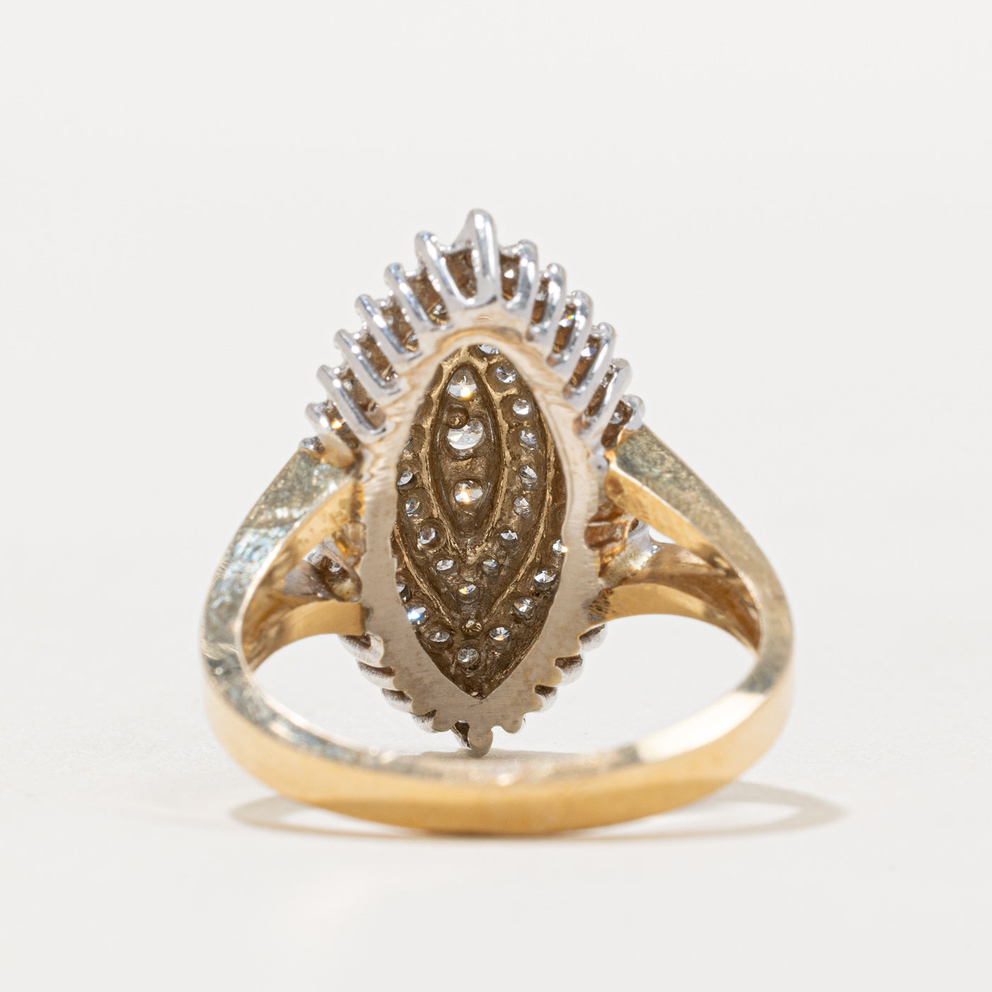 Exquisite Marquise Diamond Cocktail Ring - 0.89ctw Gorgeous Statement Jewelry - Size 7.75 - Perfect for Evening Parties, Weddings & Special Occasions