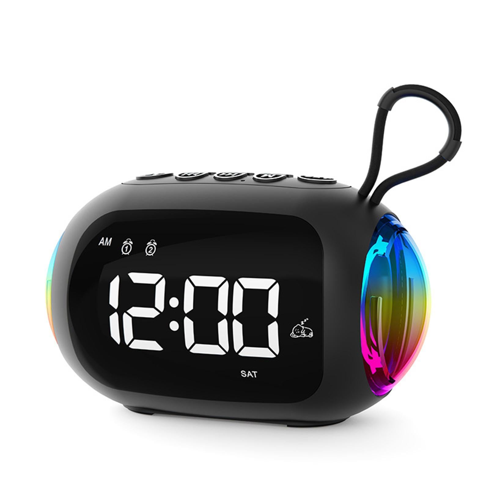 Baoblaze Digital Alarm Clock with Speaker & Radio - 12/24 Hour Display, LED Desk Clock for Home, Office, Hotel - Perfect for Bedroom, Nightstand, and Travel Use