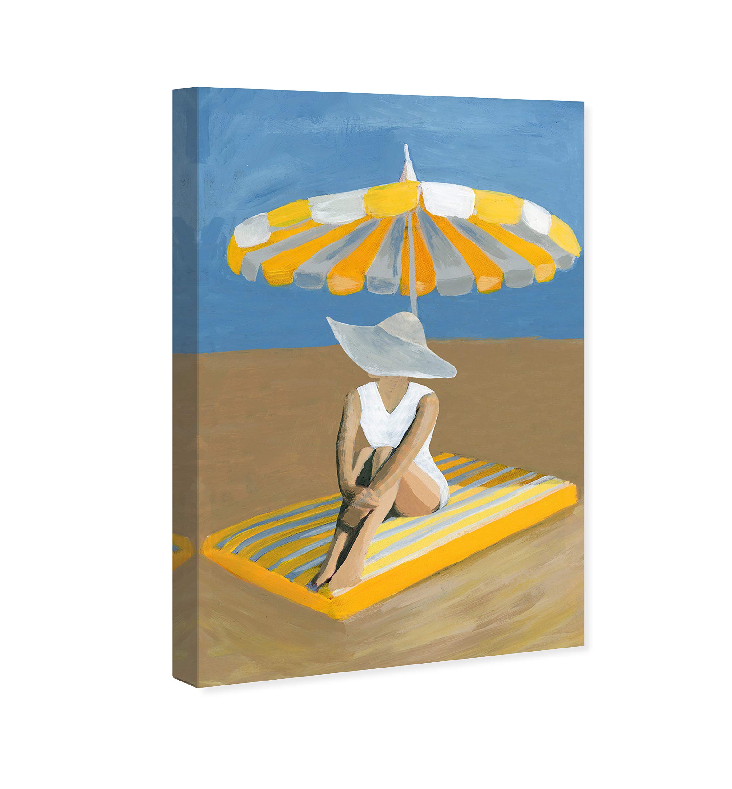 Oliver Gal Artist Co. Fashion & Glam Wall Art Canvas Print - 30x45 Inch Yellow & Blue Umbrella Home Decor - Perfect for Living Room, Bedroom & Office Wall Decoration