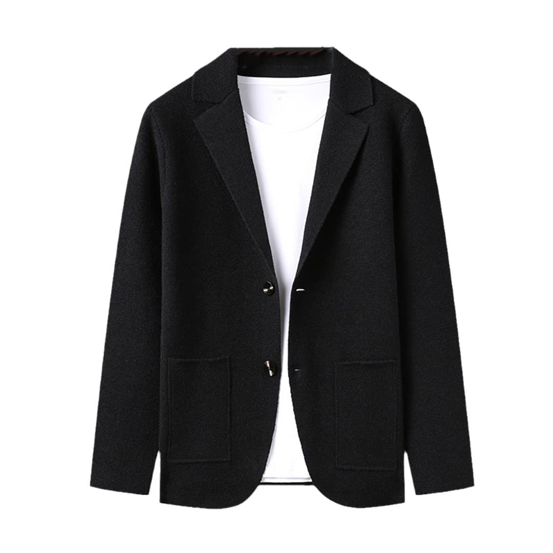 Men's Slim Fit Knit Blazer Cardigan Sweater - Autumn Winter Casual Coat Jacket for Office, Business, and Smart Casual Outfits